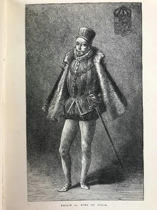 1900年 西班牙无敌舰队的故事 17幅插图 全真皮精装64开 商品图8