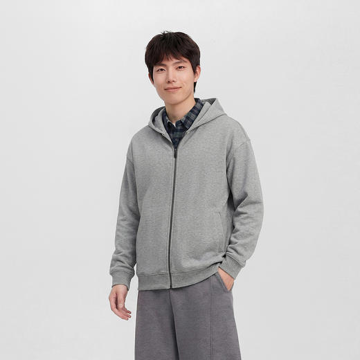 商场同款|森马夹克男春假两件格纹针织外套2026新款宽松连帽上衣 商品图2