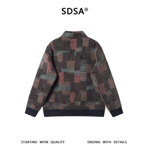 26WY09SDSA秋冬新款痞帅男装潮牌复古不规则色块绒毛V领卫衣百搭宽松 商品图5