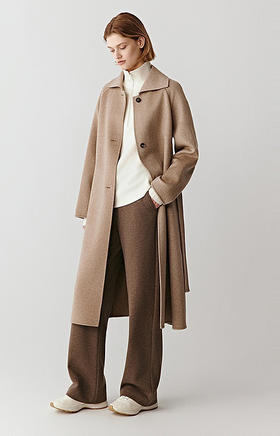 1229-4  小禾女士紫绒双面呢大衣  有码换码不退货