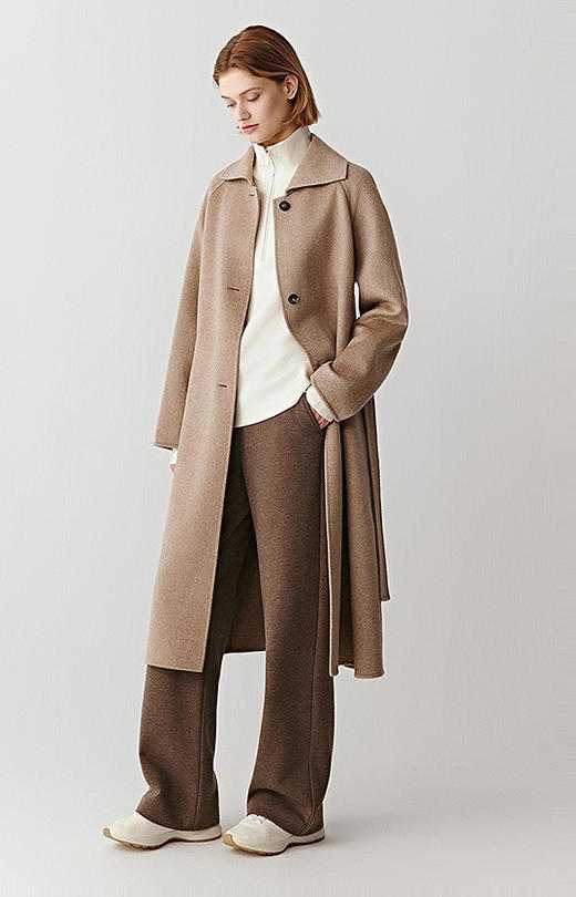 1229-4  小禾女士紫绒双面呢大衣  有码换码不退货 商品图0