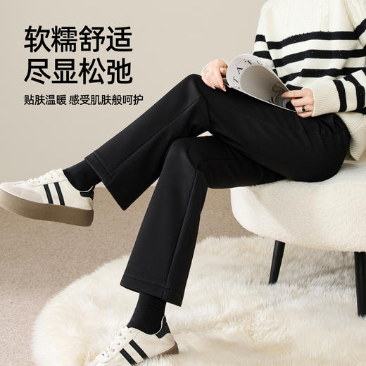 【断码亏本售！加绒-九分喇叭裤】逸阳冬玻尿酸绒高腰弹力通勤休闲小个子西裤9916R 商品图6