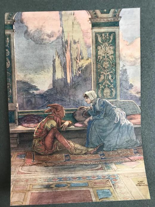 被收录进牛津词典的插画家！约20世纪早期 莎士比亚《第十二夜》 威廉·希斯·罗宾森40幅彩色手工贴图 漆布精装16开 商品图13