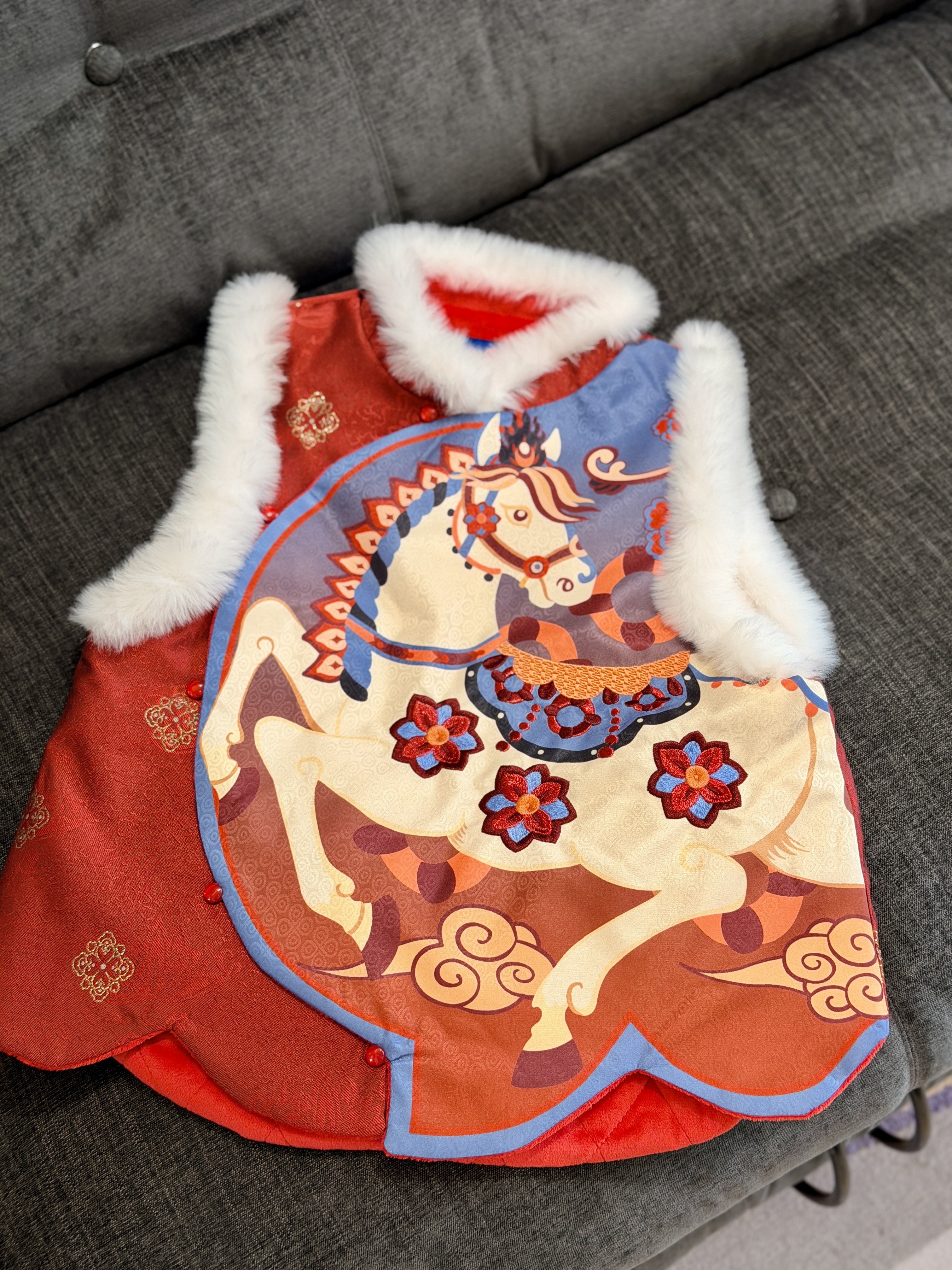 锦绣前程圆满马甲，冬季新品亲子款年衣马甲，新年添喜气时尚百搭