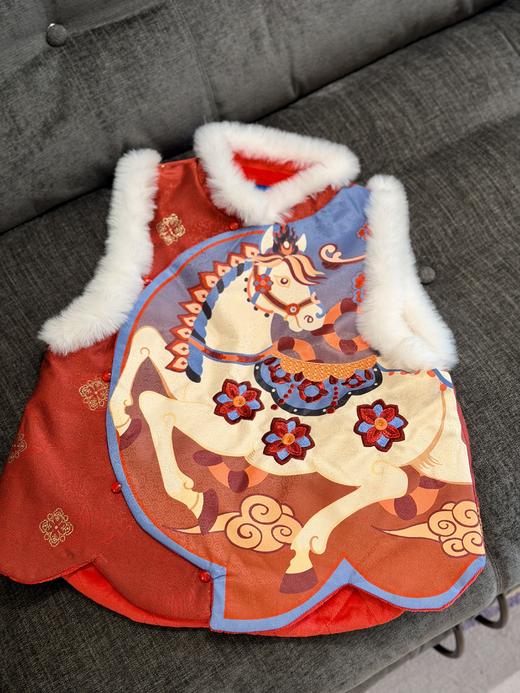 锦绣前程圆满马甲，冬季新品亲子款年衣马甲，新年添喜气时尚百搭 商品图0