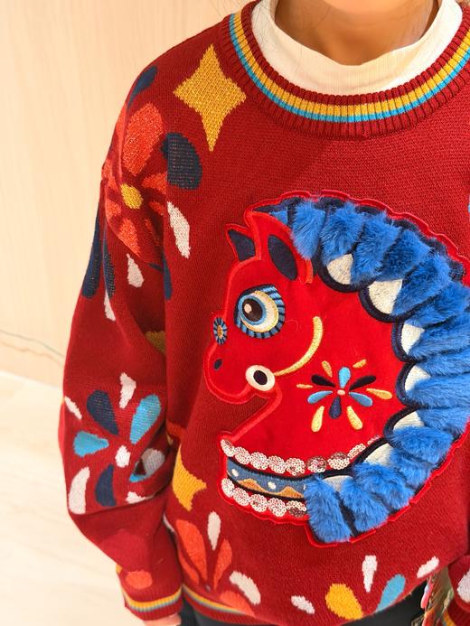 盛世乐马毛衣，冬季新款亲子装年衣，温暖亲子时光，男女童成人都可穿 商品图0