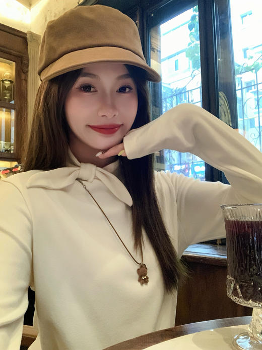 <曾小咸推荐>现货秒杀 ！微信超特价！蝴蝶结绑带加绒打底衫 日常129.99 立减60 秒杀69.99 毛毛外套  秒杀199.99！！ 商品图5