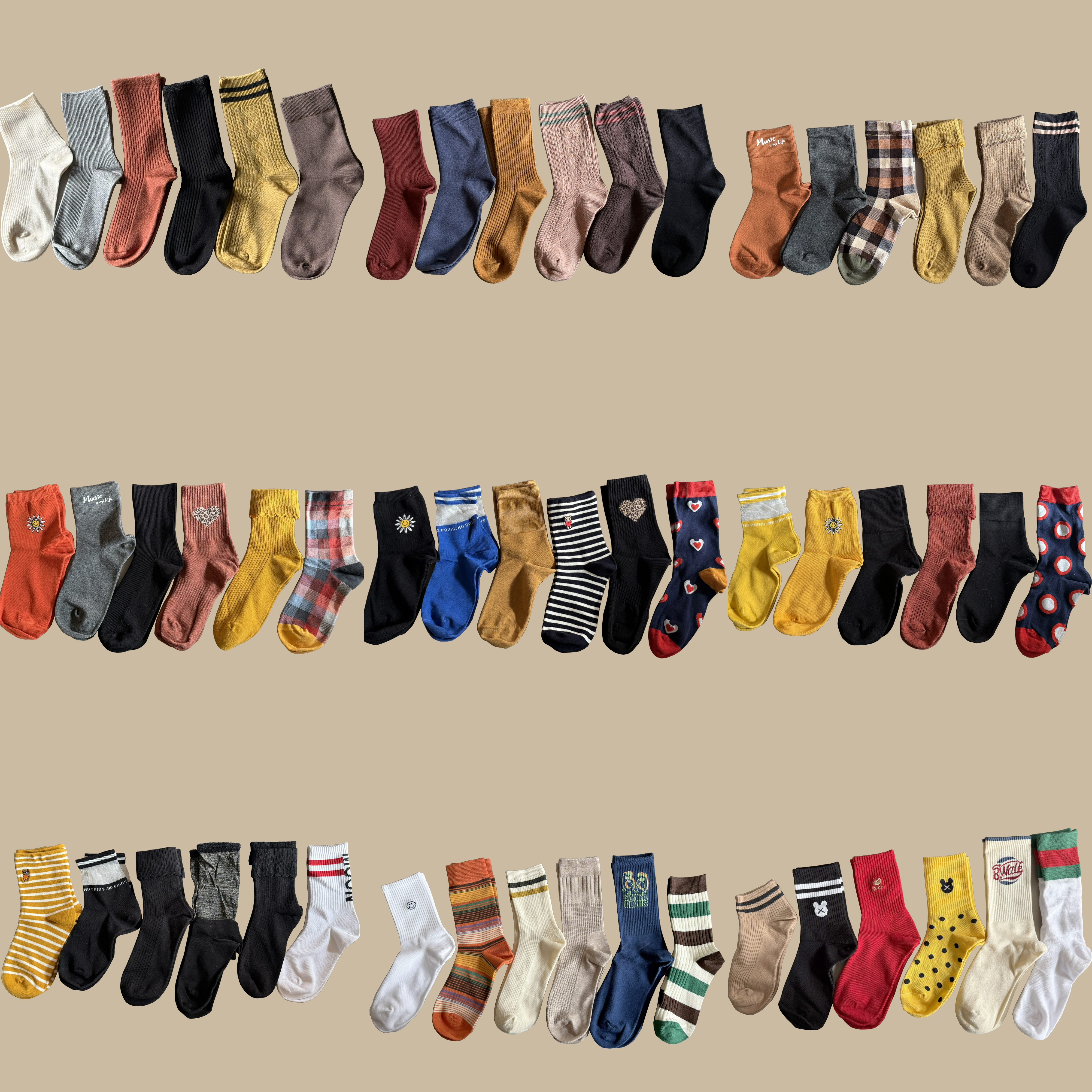 【48元12双】女袜/学生袜短筒/中筒袜子四季棉袜【孤品/样品袜子】