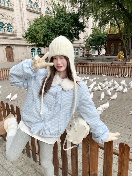 <曾小咸推荐>现货秒杀 ！微信超特价！韩系格子双面穿棉服 日常329.99 立减160 秒杀169.99！！ 商品图2