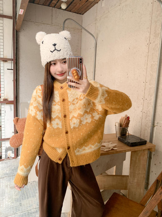 <曾小咸推荐>现货秒杀 ！微信超特价！韩系提花开衫毛衣 日常239.99 立减140 秒杀99.99！！ 商品图8