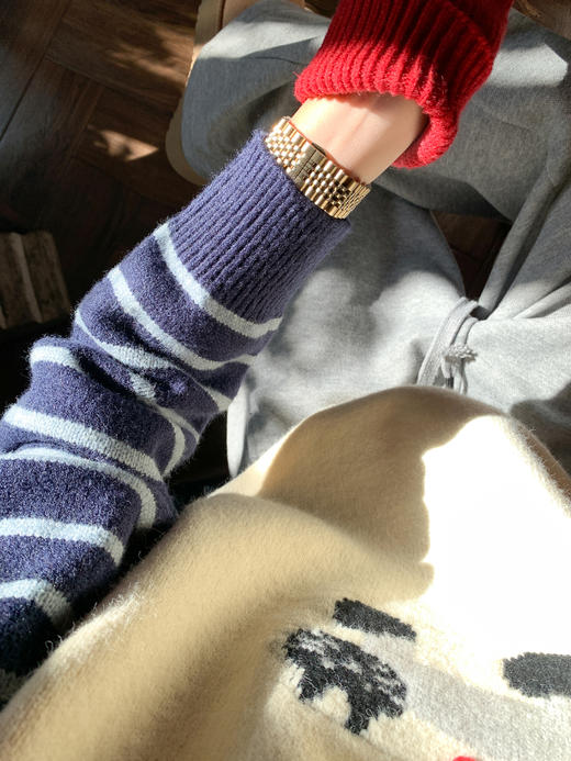 <曾小咸推荐>现货秒杀 ！微信超特价！韩系拼接条纹毛衣 日常189.99 立减100 秒杀89.99！！ 商品图9