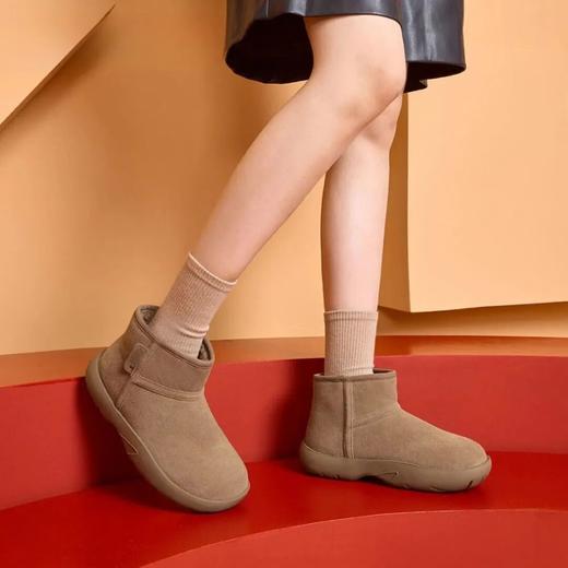 英国Nudilor 胖墩面包雪地靴 ， 鞋面仿牛反绒皮！带有纹理与光泽！细腻有质感！【3-5天发货】 商品图1