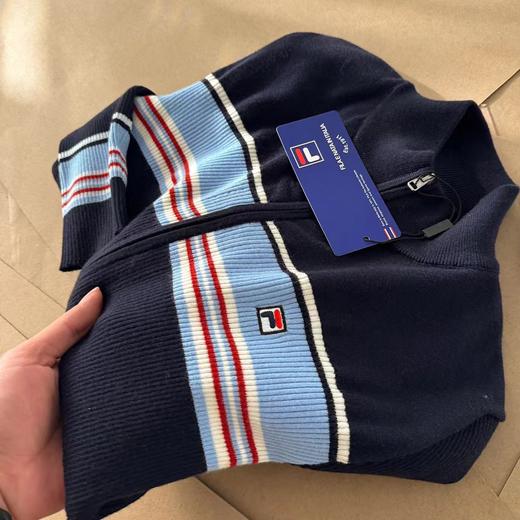 D123018秋冬季新款女子修身拼色拉链开衫外套编织衫毛衣 商品图9