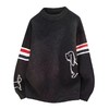 D123014新款红白蓝拼接小狗圆领针织衫男女同款毛衣 商品缩略图2