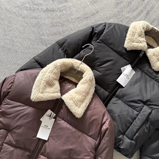 D123011新品女士羊羔毛领短款羽绒服外套保暖通勤 商品图4