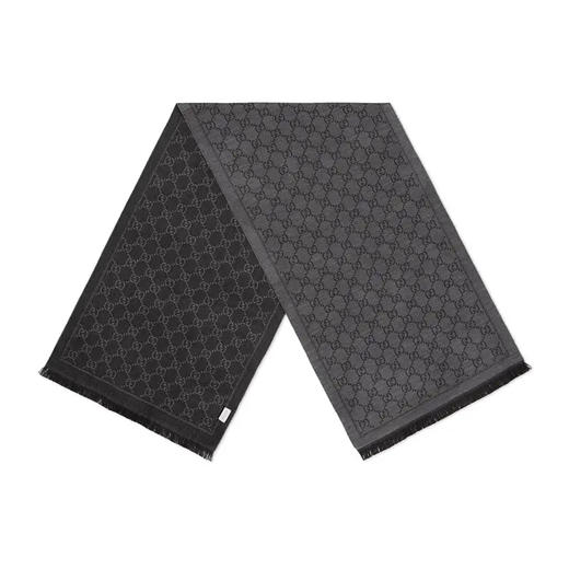 【二】GUCCI 古驰 女士GG提花图案羊毛针织围巾 灰色 133483 3G200 1160 商品图1