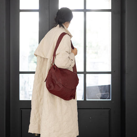 绽放066朵/棉麻提花宽松气质长款风衣外套女中长款棉服插肩袖大衣 商品图2