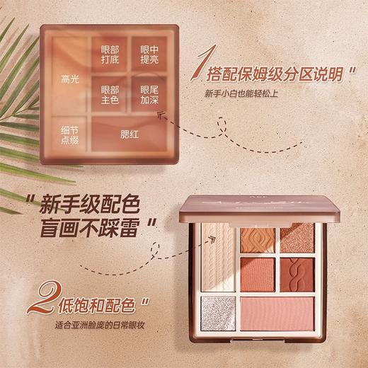 【细精粉质软糯低飞粉❗️新手配色盲画不踩雷】AKF七色眼影盘大地色系珠光爆闪亮片哑光腮红高光提亮新手学生女。jb 商品图3
