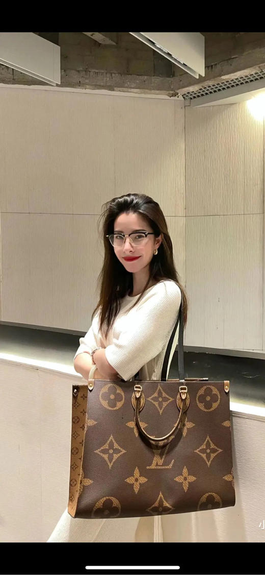 Lv onthego 大号 老花拼色 托特包 商品图3