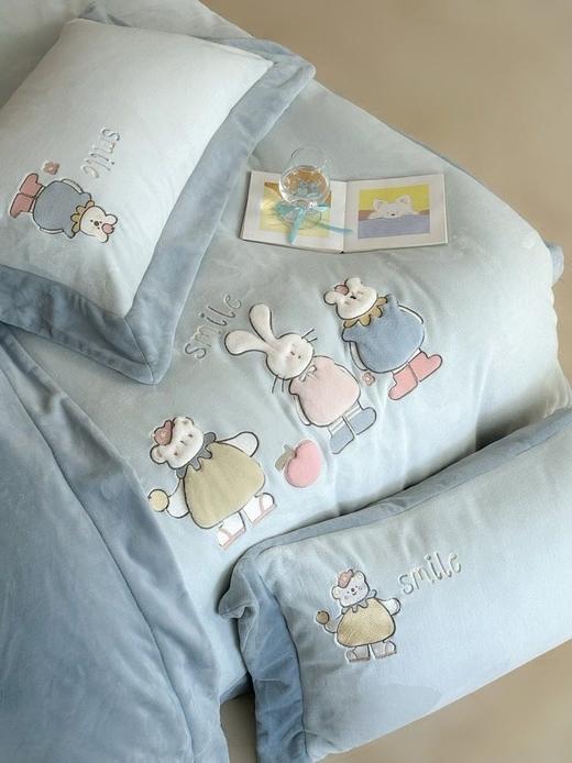 儿童可爱卡通牛奶绒四件套 商品图11