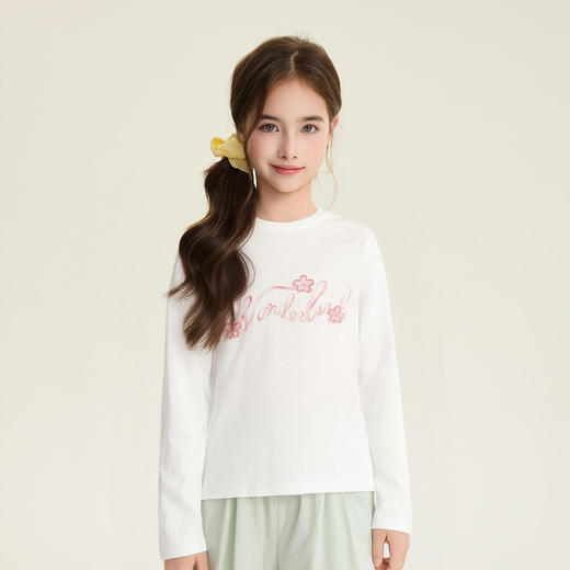 笛莎Deesha 童装女童T恤2026春新款基础长袖T恤 商品图0