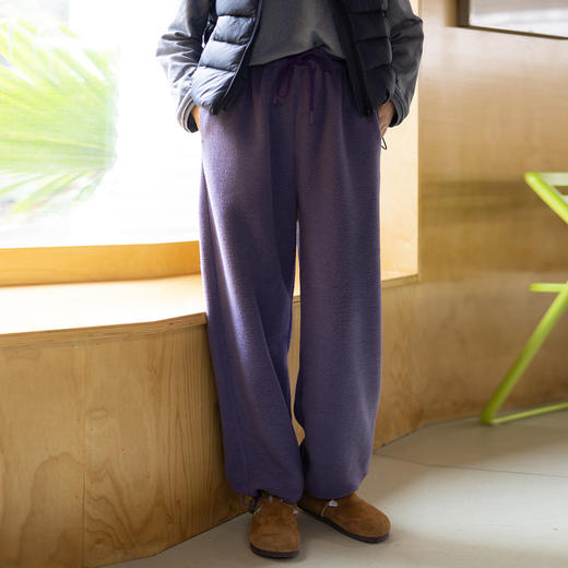 绽放043朵/加绒摇粒绒感全腰松紧松紧收脚卫裤女加厚直筒束脚裤 商品图0