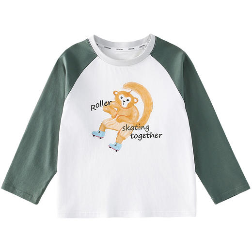 【纯棉防螨不起球】棉花堂25年春秋款纯棉透气动物长袖童装T恤——FA52116YX 商品图11