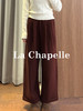 天猫同步【垂感毛呢裤】拉夏贝尔/La Chapelle松紧腰压褶卷边休闲裤女厚实有型垂坠感绵羊毛长裤新款 商品缩略图10