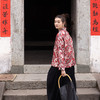 绽放038朵/加厚亚麻数码印花新中式长袖衬衫立领复古文艺小衫新款 商品缩略图2