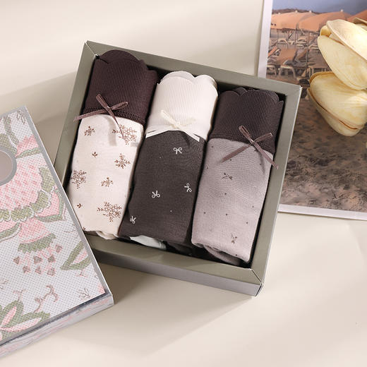 美奈川三条盒装女内裤(深咖+浅咖+粉底液)DK07357 商品图0