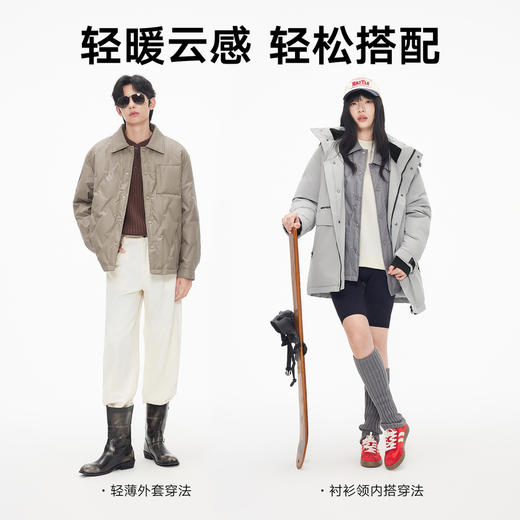 gxg.jeans男装 多色不规则设计轻薄衬衫式羽绒服外套 25年冬热卖 商品图3