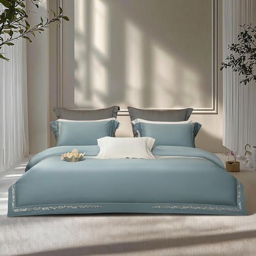 鎏金澳棉四件套 微影（幻蓝色） 商品图4