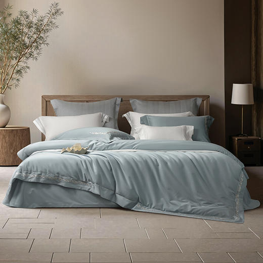 鎏金澳棉四件套 微影（幻蓝色） 商品图0