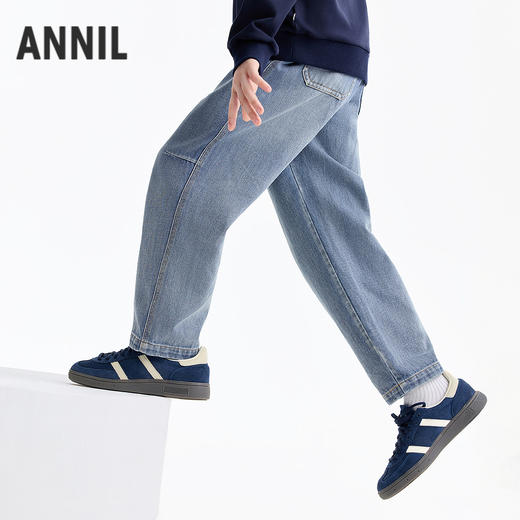 【细腻柔滑全棉牛仔裤】男童软糯舒适裤子全腰牛仔单裤春季新款安奈儿童装EB616565 商品图2