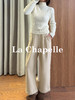 天猫同步【垂感毛呢裤】拉夏贝尔/La Chapelle松紧腰压褶卷边休闲裤女厚实有型垂坠感绵羊毛长裤新款 商品缩略图5
