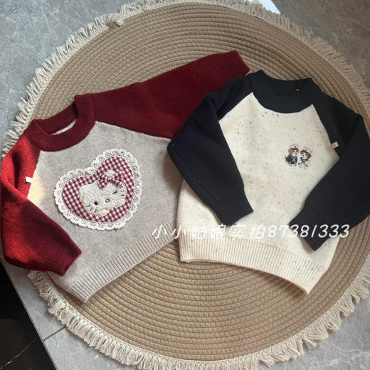 中小童 一体绒毛衣加厚 90-130 商品图0