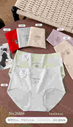 女士中版精梳棉长绒棉印花内裤三角裤2688