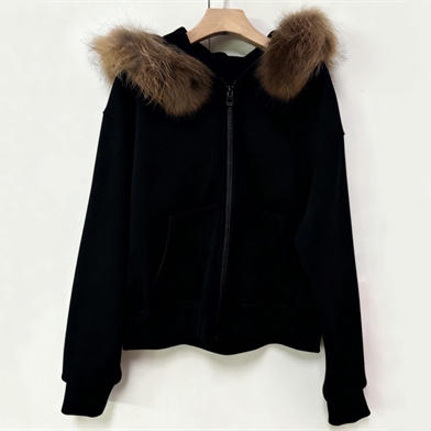 ZC连帽配毛领拉链卫衣外套51107冬季013094201014 商品图0