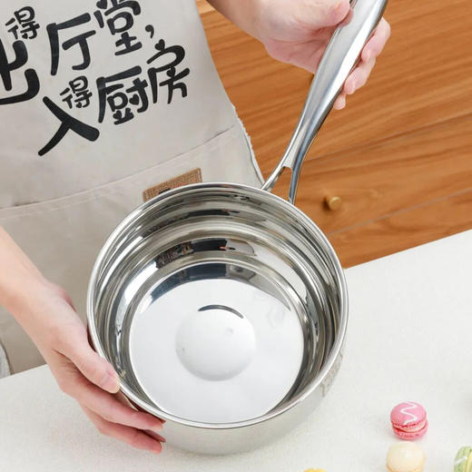 KEYIOW大肚奶锅 ，食品级不锈钢材质，五层加厚一体成型锅体，可视锅盖，厚锅底、薄侧壁设计 商品图4