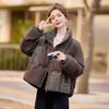 丁摩 拼接立领羽绒服女短款冬季新款时尚减龄保暖加厚外套5ZF-9012 商品缩略图1