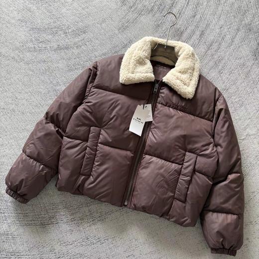 D123011新品女士羊羔毛领短款羽绒服外套保暖通勤 商品图8