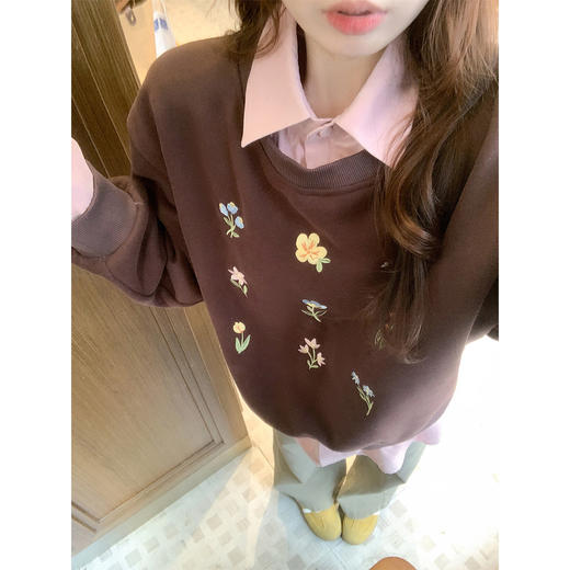 <曾小咸推荐>现货秒杀 ！微信超特价！韩系假两件加绒卫衣 日常229.99 立减140 秒杀89.99！！ 商品图4