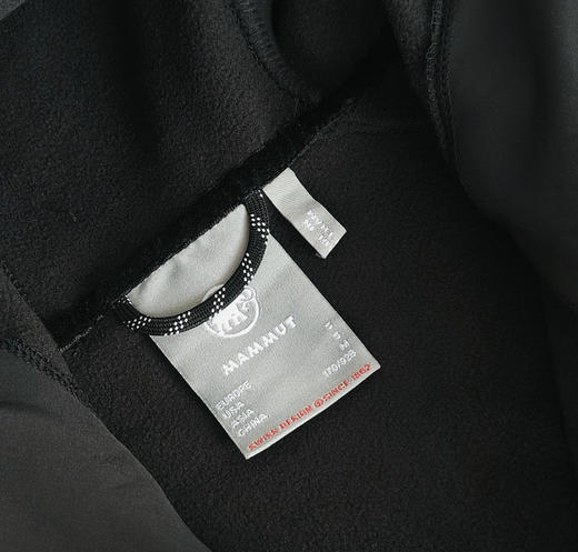 原单正品 MAMMUT猛犸象Clion红标男款户外防风加绒连帽软壳外套，
尺码：M～XXXL 商品图3