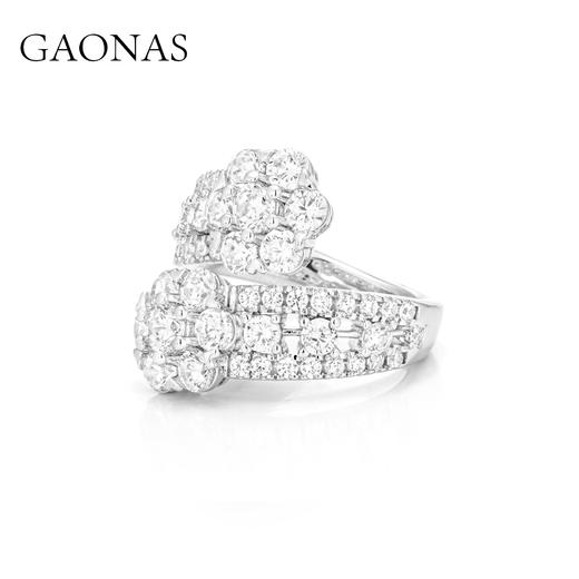GAONAS  瑞雪奢华白色花朵璀璨开口戒11795JW 商品图2