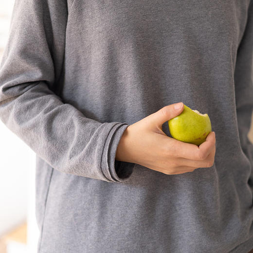 绽放047朵/纯棉花纱竹节肌理长袖T恤松弛感插肩袖简约内搭打底衫 商品图3