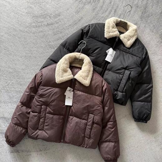 D123011新品女士羊羔毛领短款羽绒服外套保暖通勤 商品图2