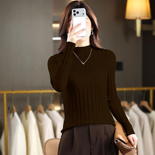 CC内搭上衣修身显瘦洋气百搭半高领打底衫2025新款女装冬装毛衣短款 商品图1