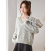CC蕾丝拼接v领毛衣女宽松秋冬外穿宽松慵懒软糯针织衫洋气减龄上衣 商品缩略图2