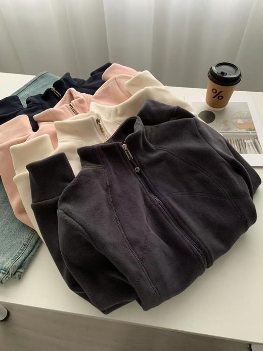 丁摩 立领双面奥利绒修身保暖外套女秋冬简约显瘦长袖开衫上衣5ZF-1313 商品图2