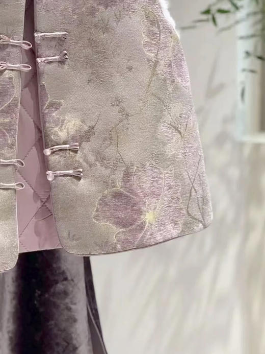 【百图lulu定制】【紫樱马甲】 新中式 水貂毛 紫色 夹棉马甲 商品图7